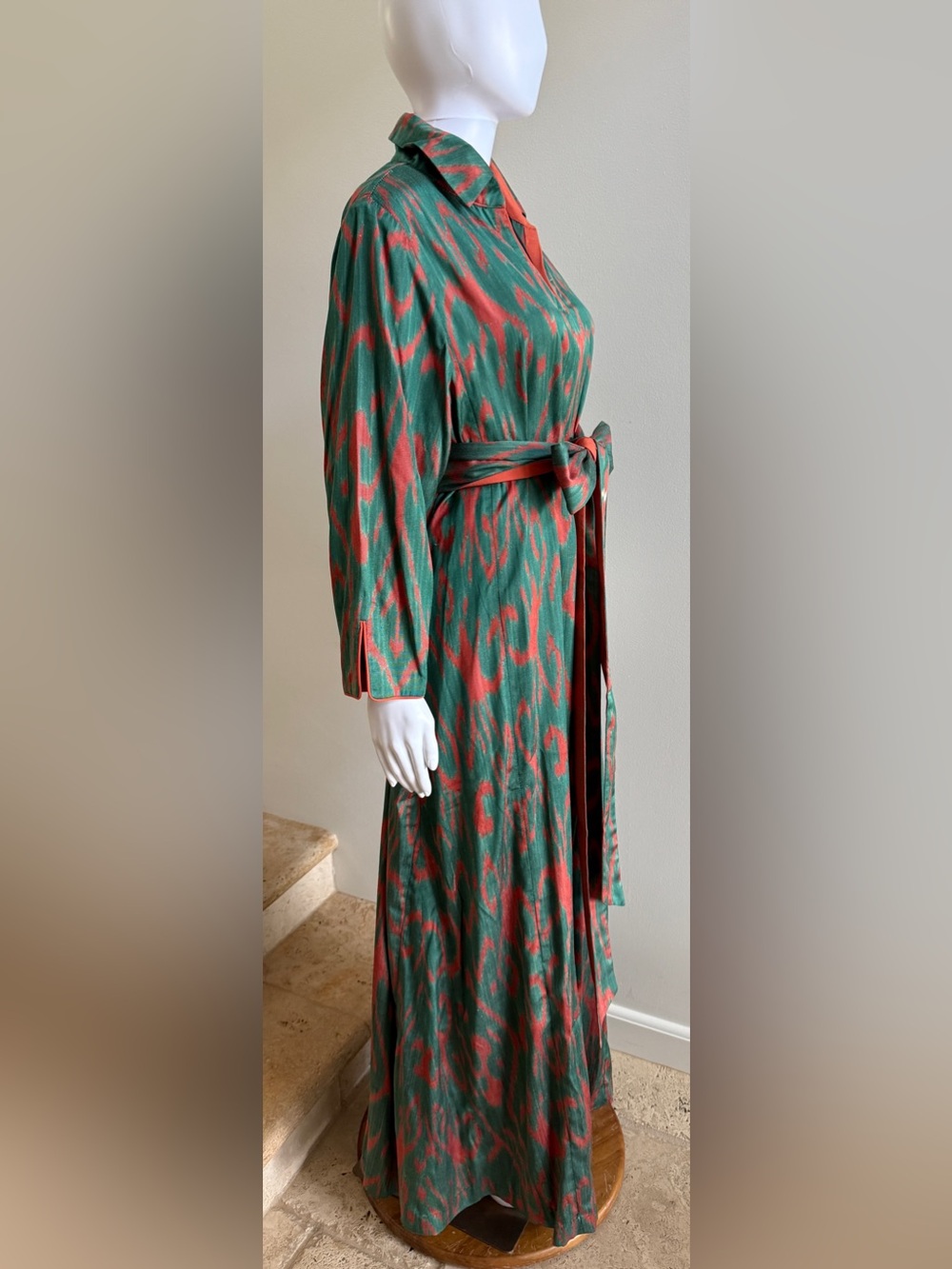 IBU MOVEMENT Ikat-Print Shirt Maxi Dress, Size XL - Picture 3 of 6